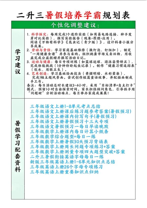 图片[2]-暑假学霸规划表下载-黑马库